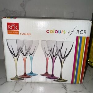 RCR Fusion Colored Stem Glasses Set